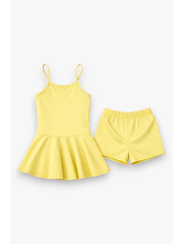 My Kids Wear Kız Çocuk Garson Mayo Elbiseli Şortlu 2’li Takım 12422