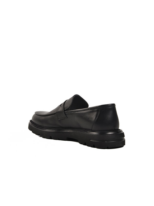 Siyah Hakiki Deri Erkek Casual Ayakkabı 020 M - Görsel 5