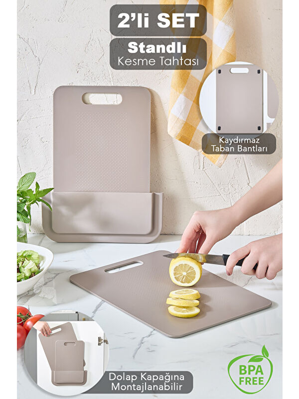 Meleni Home 2'li Standlı Kesme Tahtası Seti