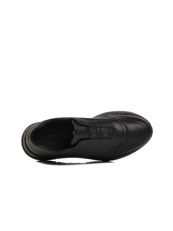 Siyah Hakiki Deri Anatomik Kadın Casual Ayakkabı AY387 Z - Görsel 5