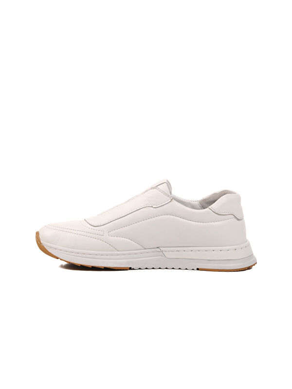 Beyaz Hakiki Deri Anatomik Kadın Casual Ayakkabı AY387 Z - Görsel 3