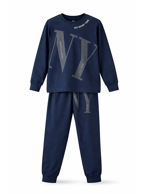 Remsa Erkek Çocuk Garson Boy Pamuk Penye Pijama Takımı 4224 Lacivert01