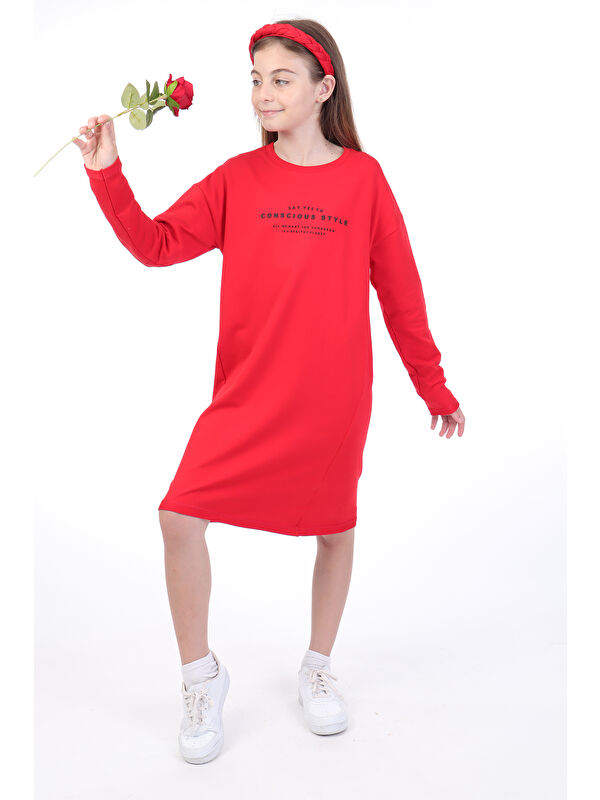 Toontoykids Kız Çocuk Baskılı Elbise