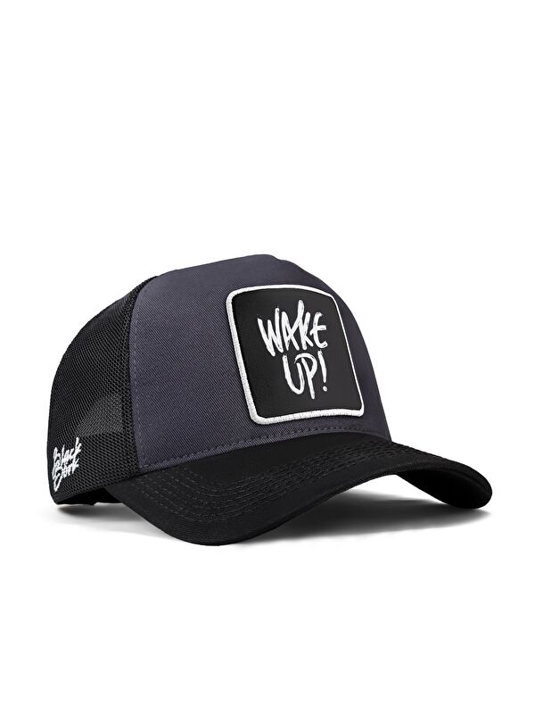 BlackBörk Wake Up Logolu Siyah-Antrasit Trucker Şapka