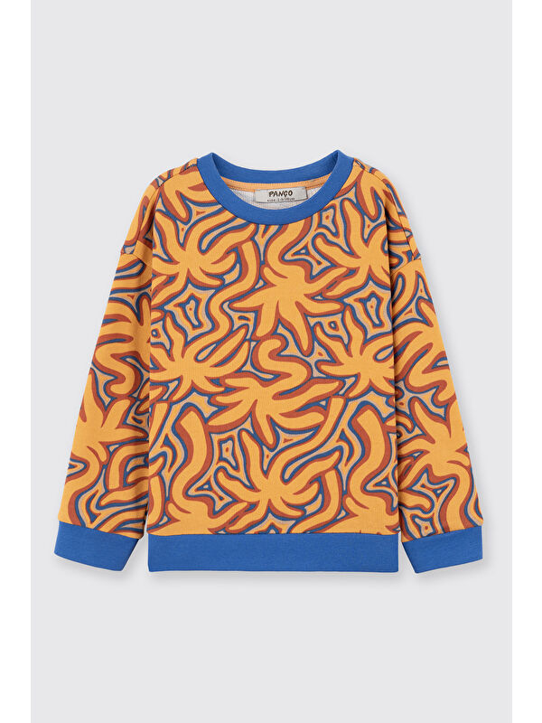 Panço Erkek Bebek Baskılı Bisiklet Somon Sweatshirt