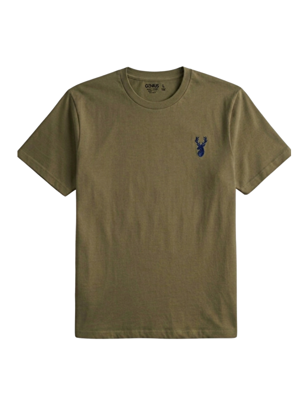 Genius Store Erkek Siyah Tişört %100 Pamuk Süprem Basic Tişört Bisiklet Yaka Nakışlı T-shirt ERKEK-NAKIŞLI