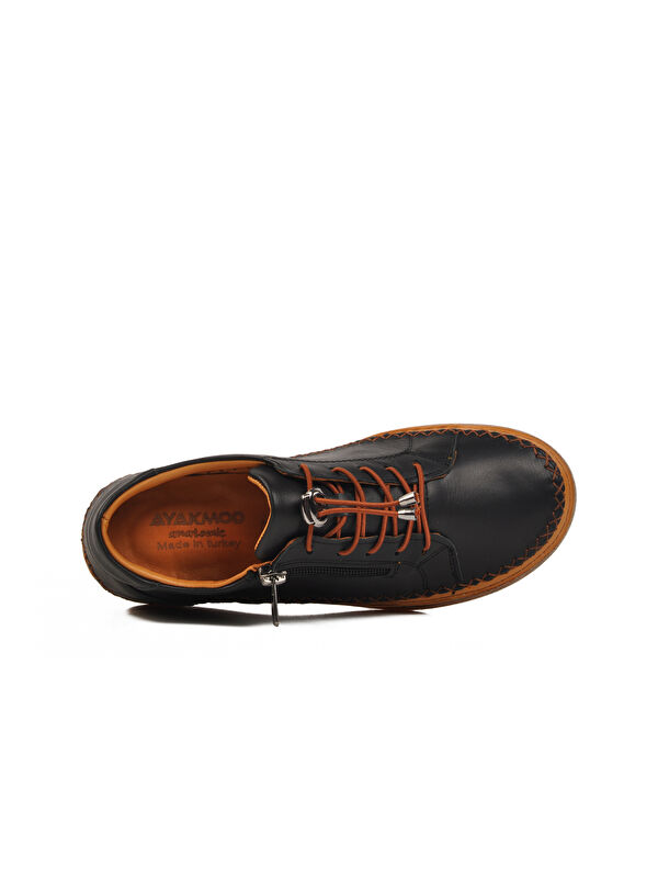 Siyah Hakiki Deri Anatomik Kadın Casual Ayakkabı AY8207 Z - Görsel 5