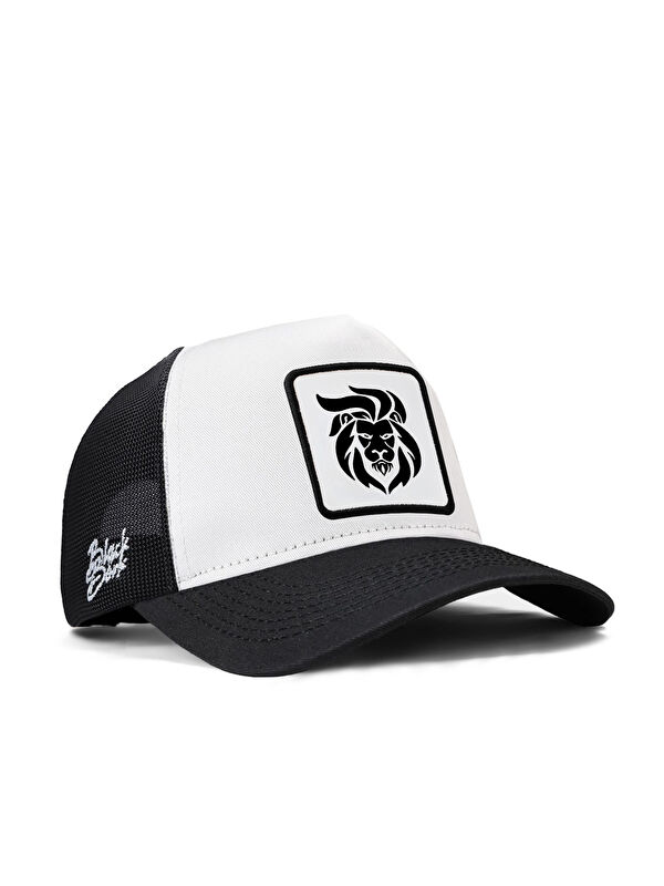 BlackBörk Aslan Logolu Siyah-Beyaz Trucker Şapka