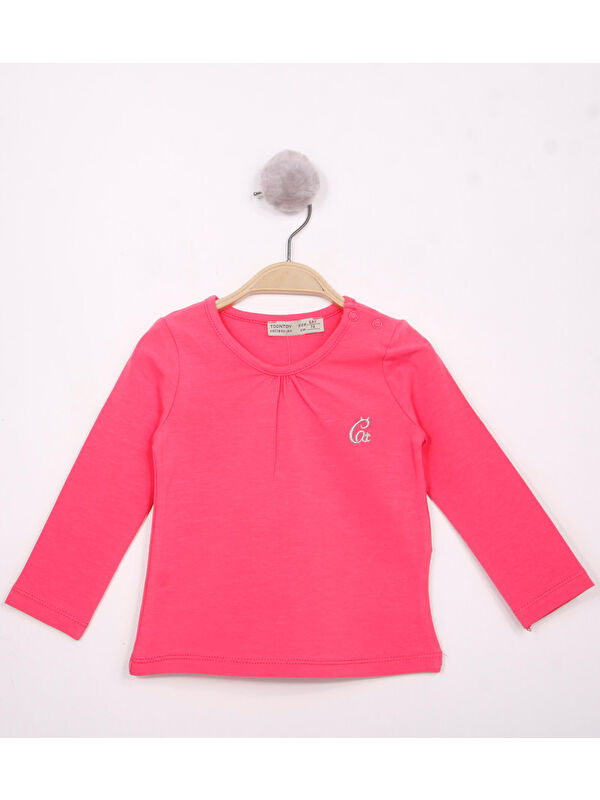 Toontoykids Kız Bebek Göğsü Nakışlı T-Shirt