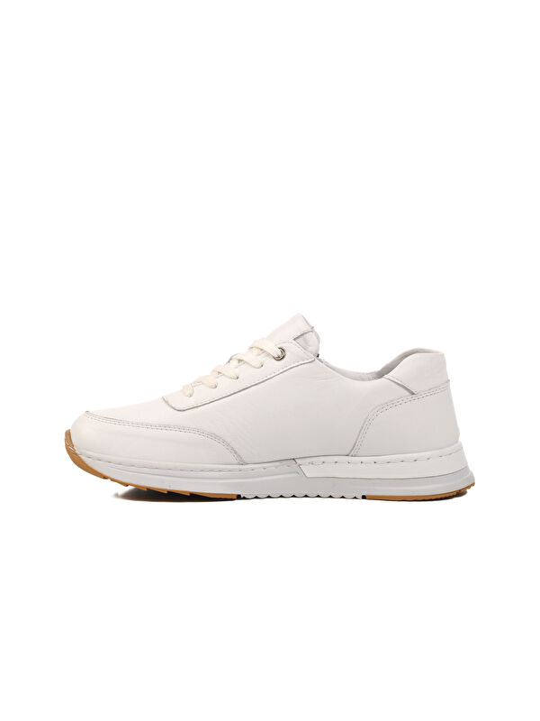 Beyaz Hakiki Deri Anatomik Kadın Casual Ayakkabı AY385 Z - Görsel 3