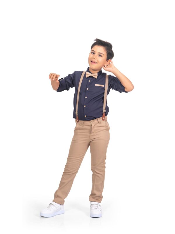 Mnk Baby & Kids Oxford Gömlek Uzun Pantolon Erkek Çocuk Takımı MNK0302