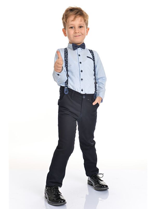 Mnk Baby & Kids Oxford Gömlek Uzun Pantolon Erkek Çocuk Takımı MNK0302