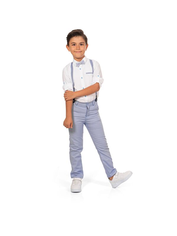 Mnk Baby & Kids Oxford Gömlek Uzun Pantolon Erkek Çocuk Takımı MNK0302