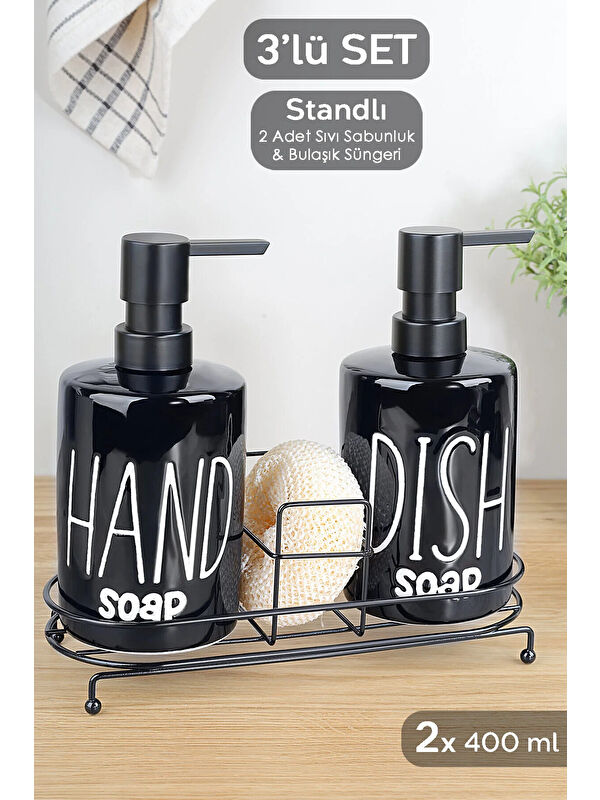 Meleni Home 2'li Metal Standlı Süngerli Sabunluk Seti