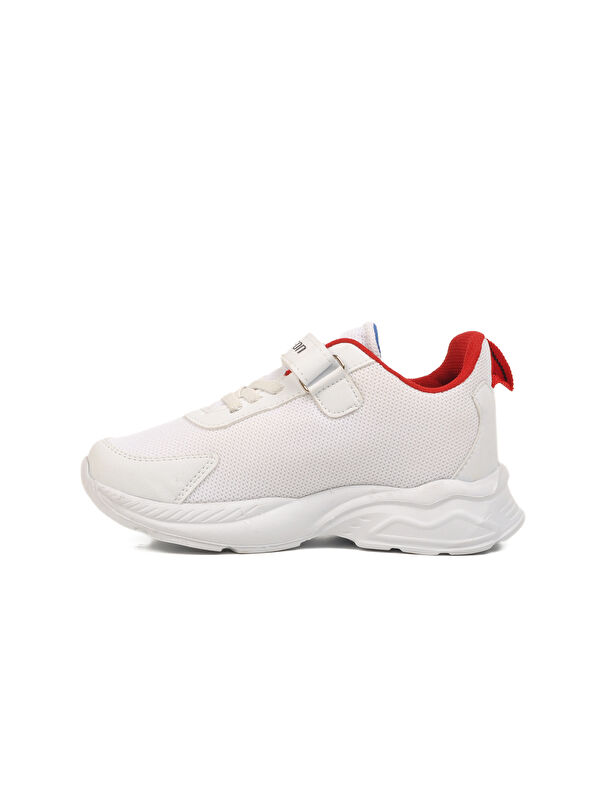 Beyaz Kırmızı Cırtlı Fileli Unisex Çocuk Spor Ayakkabı 2340 F - Görsel 3