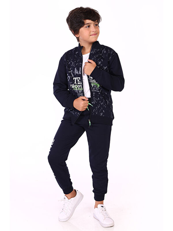 Toontoykids Erkek Çocuk Balıkçı Yaka Baskılı Eşofman Takım