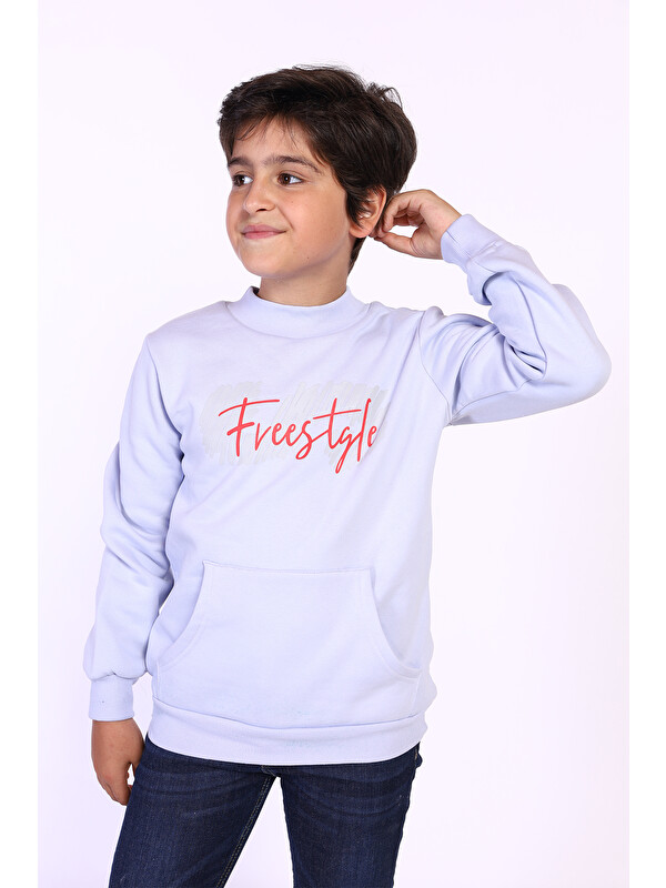 Toontoykids Erkek Çocuk Kanguru Cepli Baskılı Sweatshirt