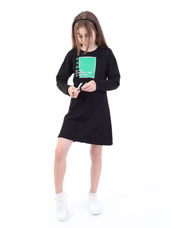 Toontoykids Kız Çocuk Baskılı Elbise