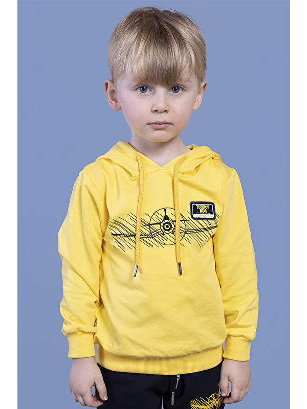Toontoykids Erkek Çocuk Kapüşonlu Baskılı Sweatshirt