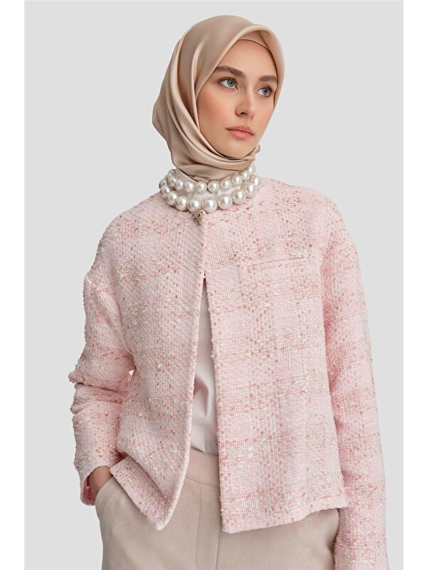 ARMİNE Pamuk İçerikli Tüvıt Ceket 24K5706 Pembe