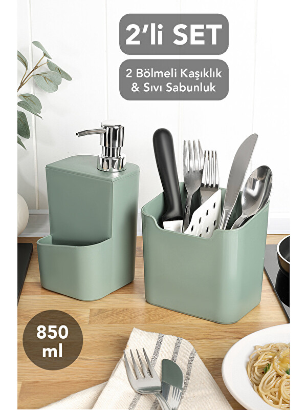 Meleni Home 2'li Süngerlik Bölmeli Sıvı Sabunluk