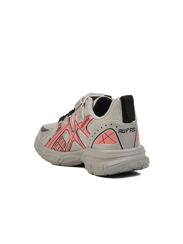 Gümüş Pembe Cırtlı Fileli Hafif Kız Çocuk Spor Ayakkabı Ruffon F - Görsel 5