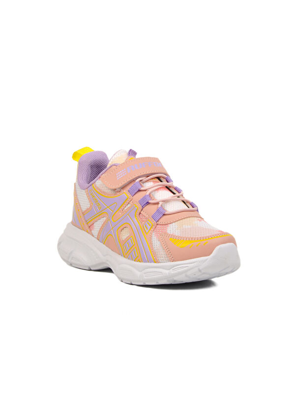 Pudra Lila Cırtlı Fileli Hafif Kız Çocuk Spor Ayakkabı Ruffon F - Görsel 4