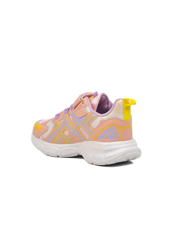 Pudra Lila Cırtlı Fileli Hafif Kız Çocuk Spor Ayakkabı Ruffon F - Görsel 5