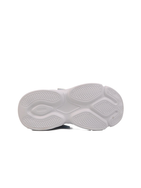 Beyaz Lacivert Cırtlı Fileli Hafif Unisex Çocuk Spor Ayakkabı 2351 P - Görsel 6