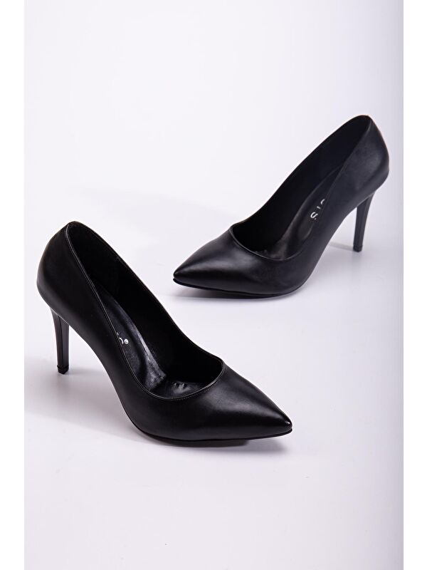 D063 Kadın İnce Klasik Topuklu Stileto Ayakkabı - Görsel 2