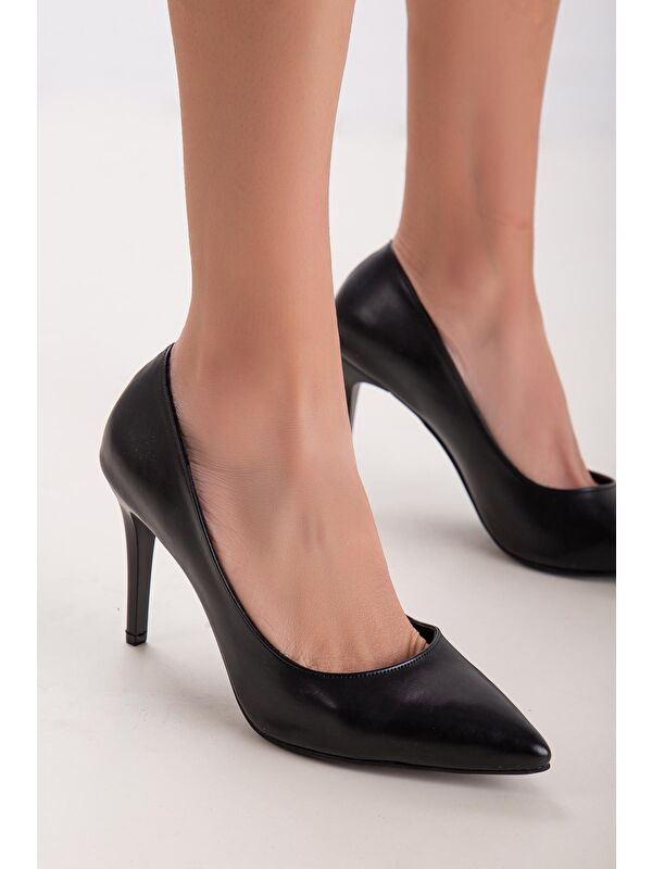 D063 Kadın İnce Klasik Topuklu Stileto Ayakkabı - Görsel 5