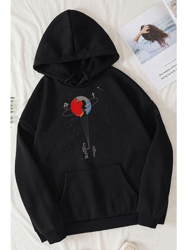 uyguntarz Unisex Evren Temalı Baskılı Sweatshirt