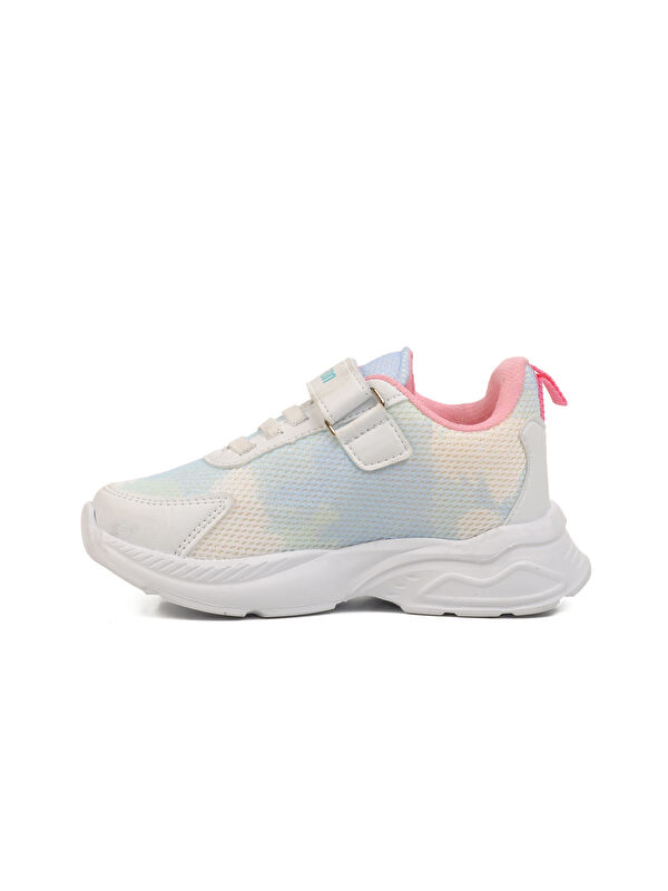 Beyaz Mavi Fileli Cırtlı Unisex Çocuk Spor Ayakkabı Ruffon P - Görsel 3