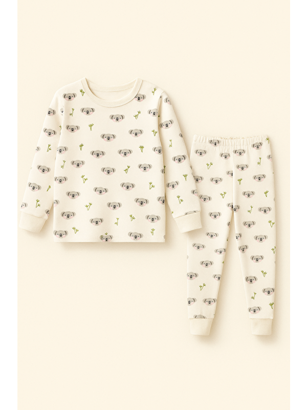 Katia And Bony Çocuk Koala Desenli Pijama Takımı Ekru