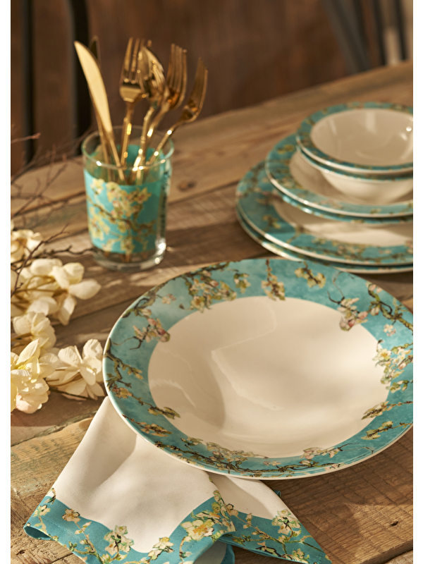 Bella Maison Van Gogh Almond Blossom Porselen Salata Kasesi Turkuaz (29 cm)