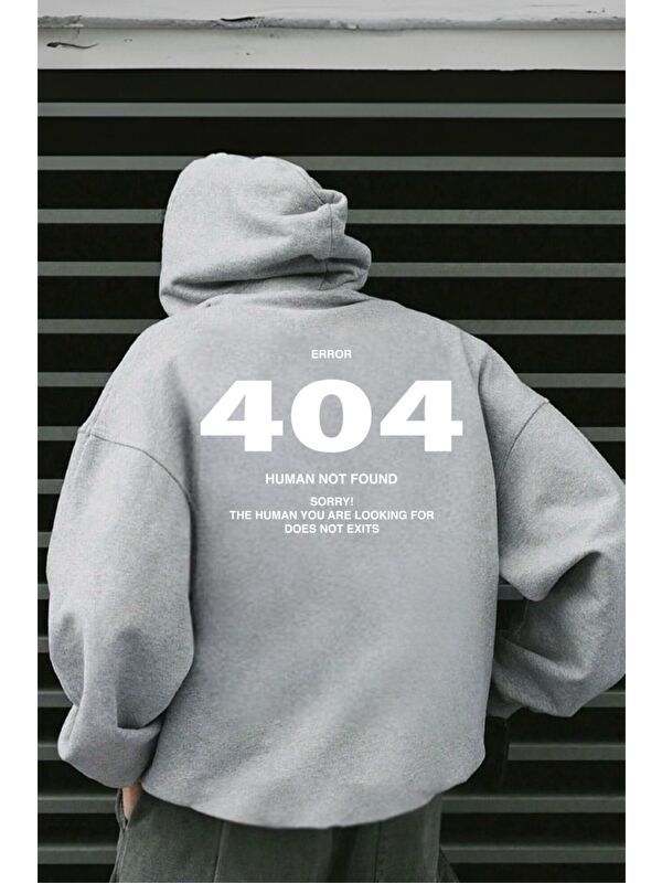 Oksit Human Arka Baskılı Pamuklu  Erkek Kapüşonlu Sweatshirt Hoodie