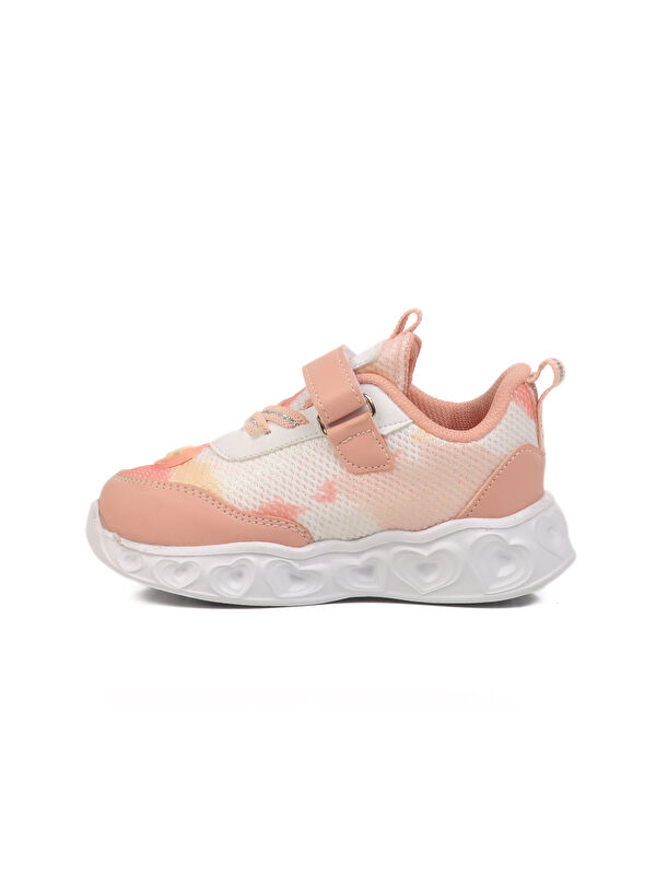 Pudra Simli Cırtlı Işıklı Hafif Kız Çocuk Spor Ayakkabı Ruffon B - Görsel 3