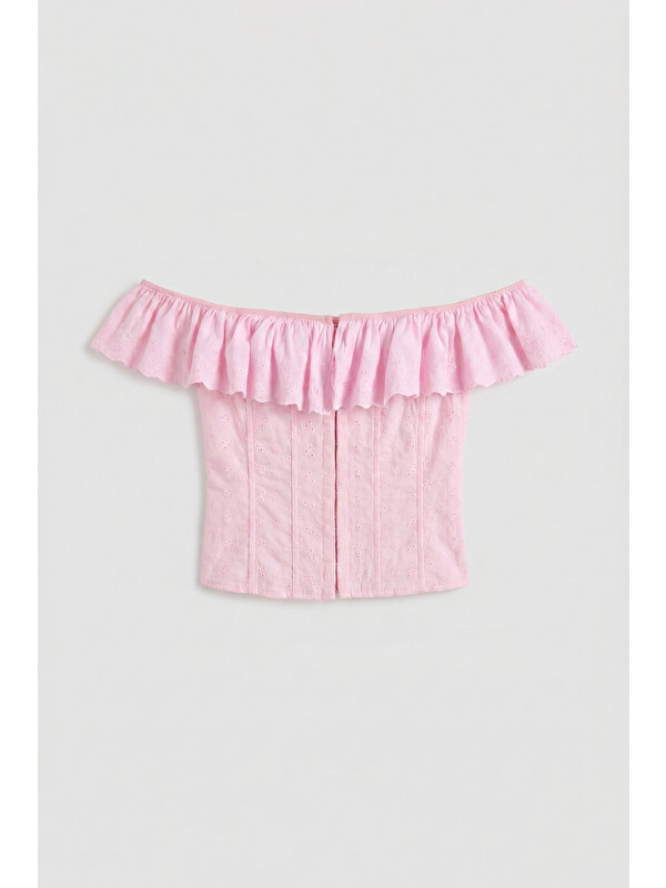 It's Basic Kadın Pembe Balenli Bağcıklı Özel Tasarım Straplez Büstiyer