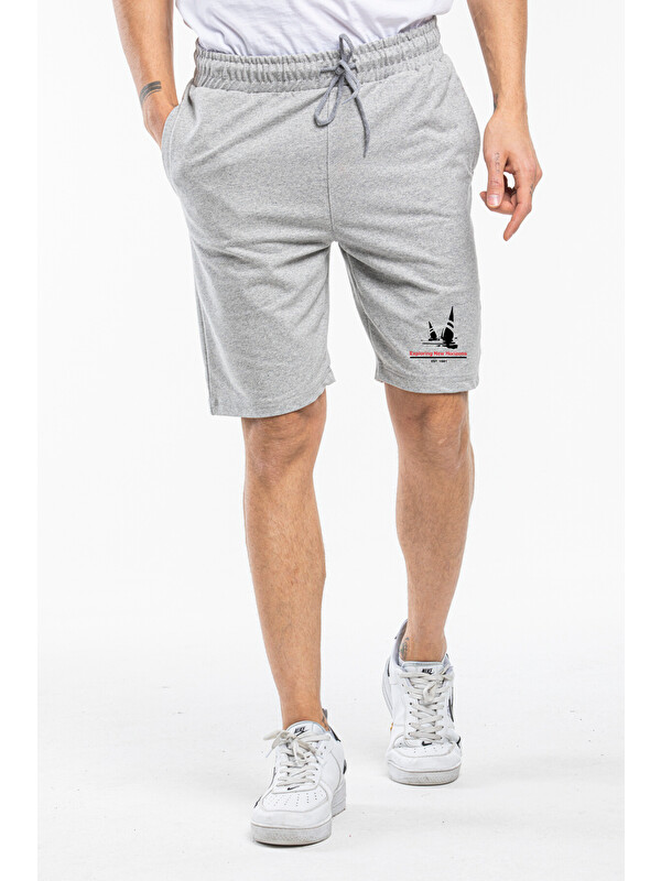 Süperlife Erkek Yelken Baskılı Slim Fit Kalıp Şort SPR25SR083