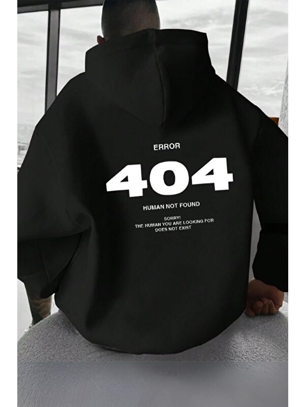 Oksit Human Arka Baskılı Pamuklu  Erkek Kapüşonlu Sweatshirt Hoodie