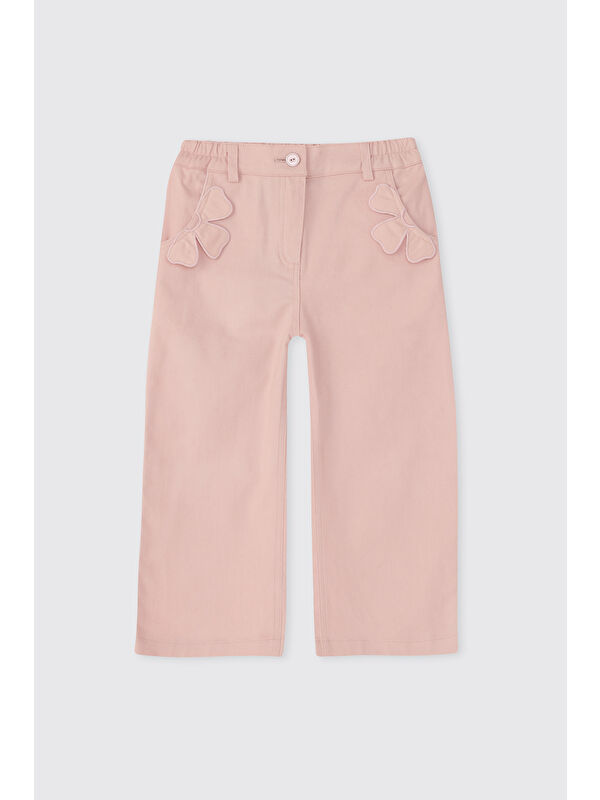 Panço Kız Bebek Çiçek Motifli Pembe Pantolon