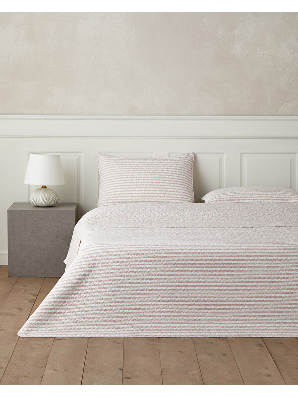 English Home Belle Band Çift Kişilik Yatak Örtüsü Takımı 200x220 cm Pembe