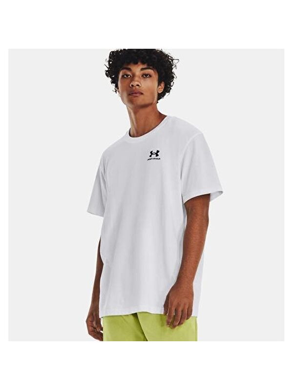 Under Armour Logo Embroidered Heavyweight Erkek Beyaz Tişört