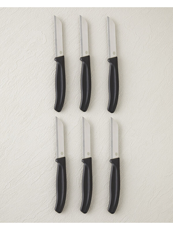 English Home Silent Slash Paslanmaz Çelik 6'lı Bıçak 9 cm Siyah