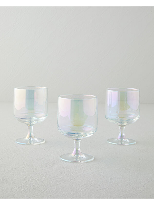 English Home Basic Shine Cam 3’lü Lüsterli Cup 300 ml Şeffaf