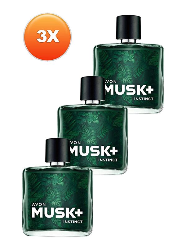 AVON Musk Instinct Erkek Parfüm Edt 75 Ml. Üçlü Set