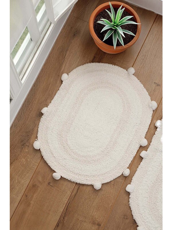 LAMPETİE | Eris Tekli Banyo Paspası 45x60 Beyaz