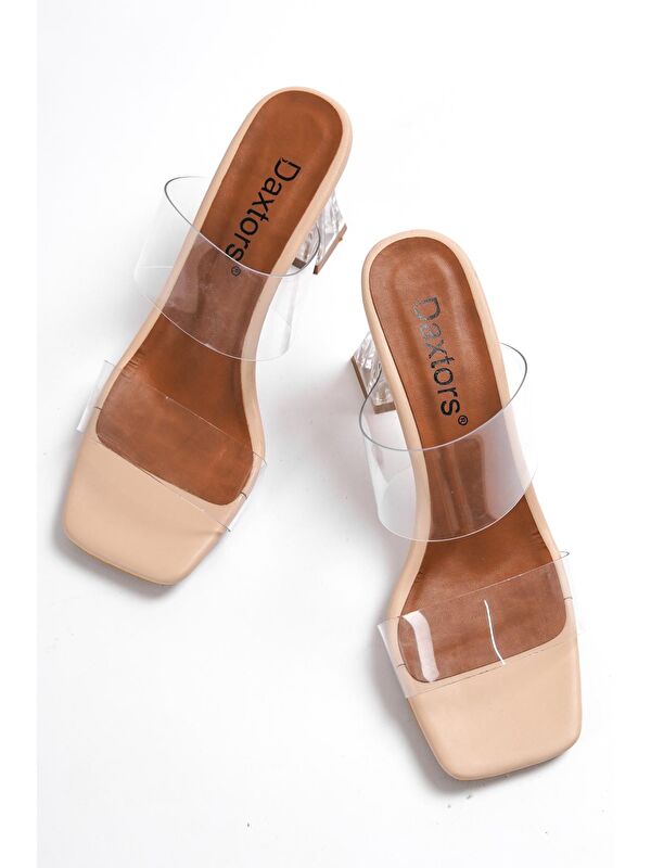 D277 Şeffaf Topuk Şeffaf Bant Kadın Ayakkabısı - Görsel 4