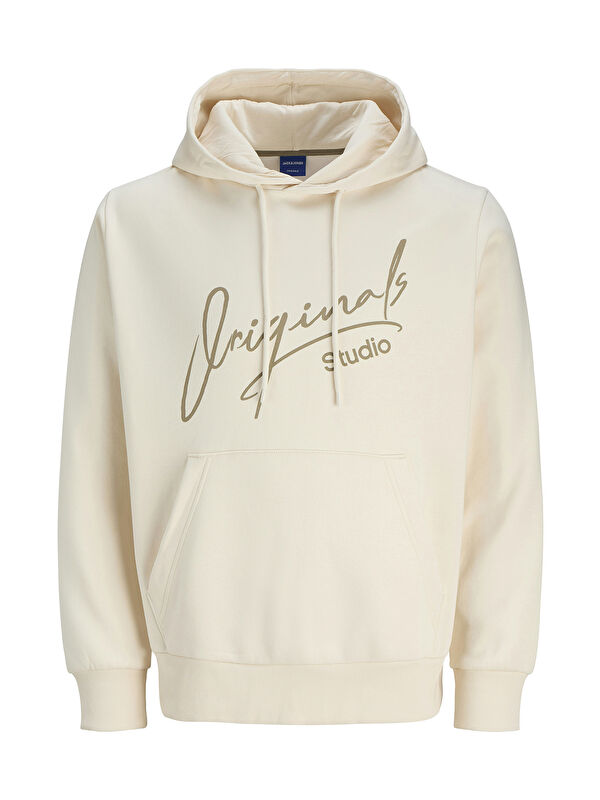 Jack & Jones Originals Jorsignature Pamuklu Relaxed Fit Kapüşonlu Baskılı  Erkek Hoodie 12281990