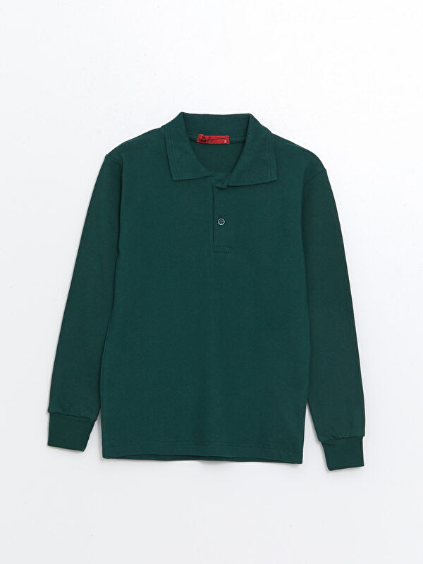 ajn Kids Polo Yaka Basic Uzun Kollu Kız Çocuk
